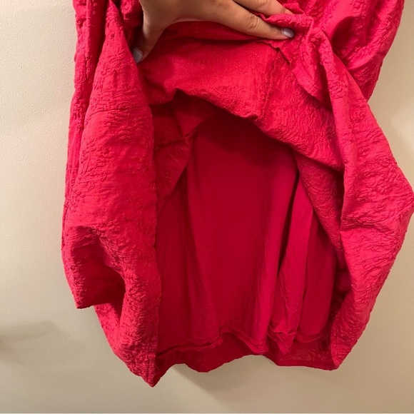 Lulu’s Ashler Red Embroidered Button-Front Puff Sleeve Dress size Large milkmaid - Picture 10 of 16